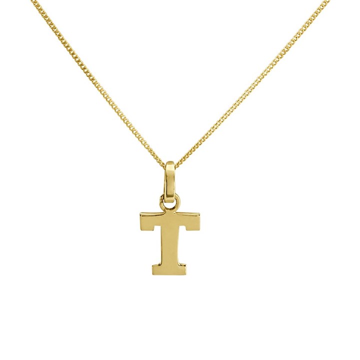 9ct Gold Initial T Necklace - R50140