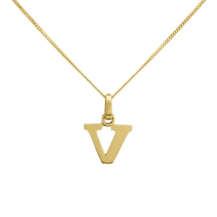 9ct Gold Initial V Necklace - R50142