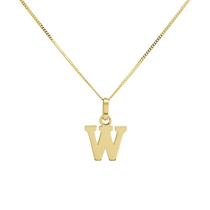 9ct Gold Initial W Necklace - R50143