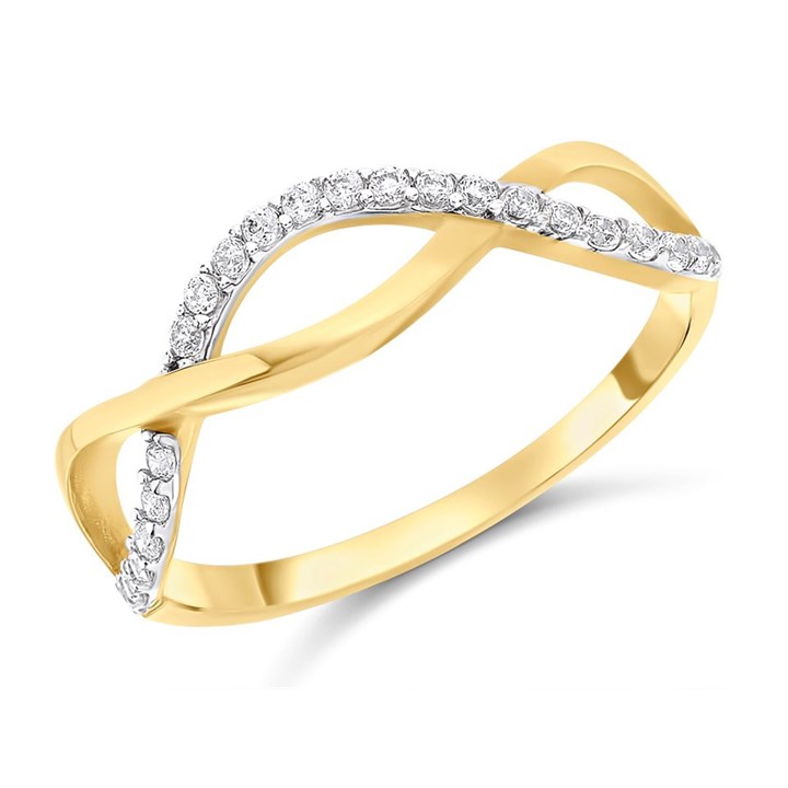 9ct Gold Cubic Zirconia Figure Of Eight Ring - R5977