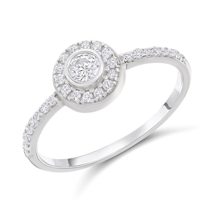 9ct White Gold CZ Ring - R6129