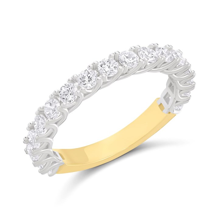 9ct Two Colour Gold CZ Claw Set Ring - R6140
