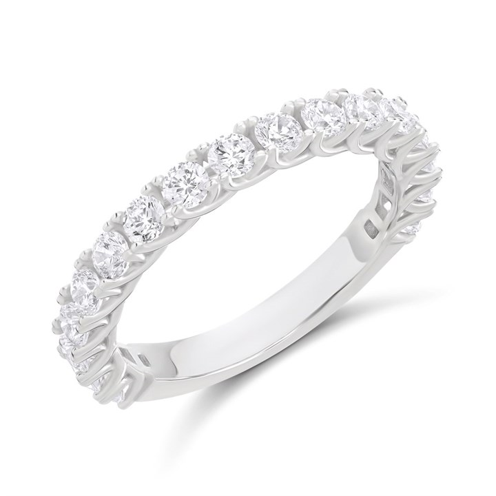 9ct White Gold CZ Claw Set Ring - R6146