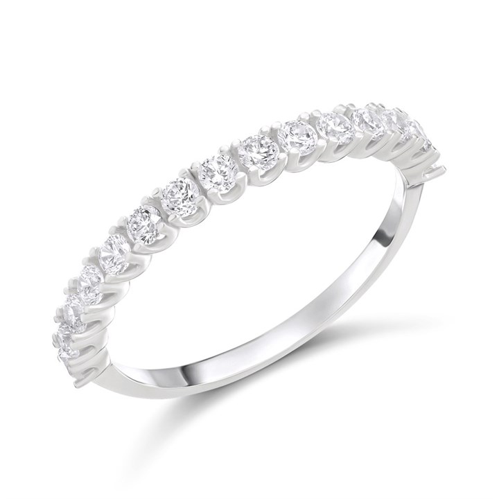 9ct White Gold CZ Claw Set Ring - R6147