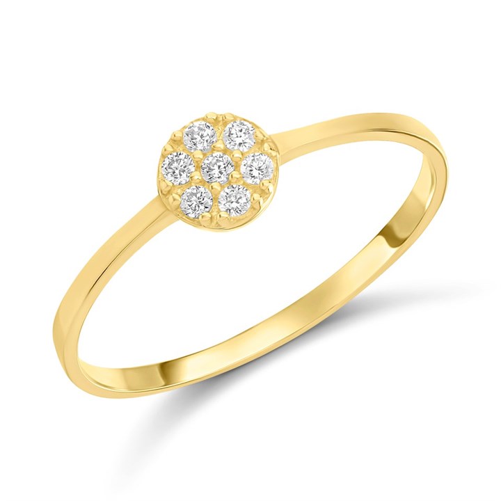 9ct Gold CZ Claw Set Ring - R6148