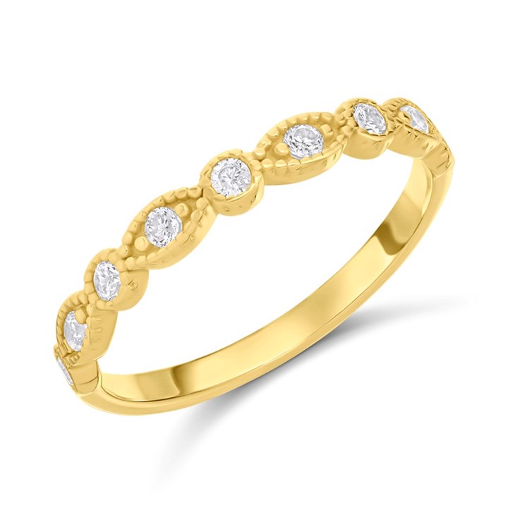 9ct Gold Circle And Oval CZ  Ring - R6164