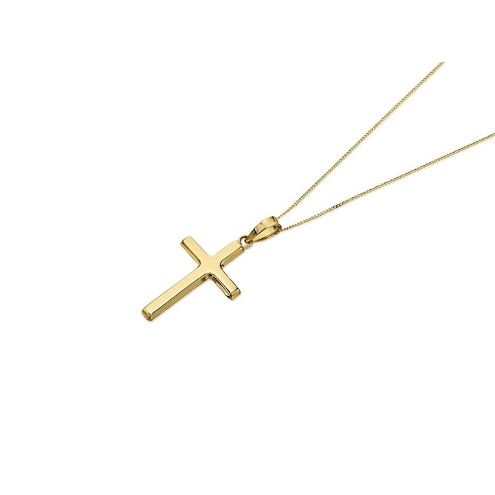 9ct Gold Polished Cross And Chain - R6809