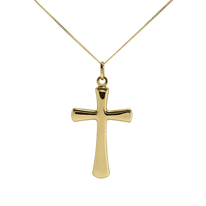 9ct Gold Cross And Chain - R6819