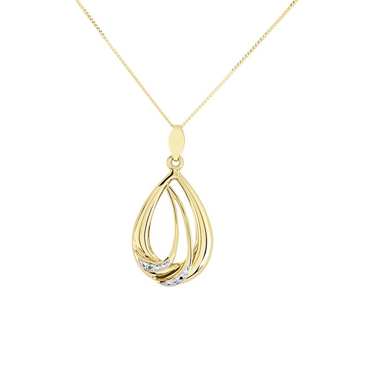 9ct Gold Diamond Teardrop Necklace - R69106