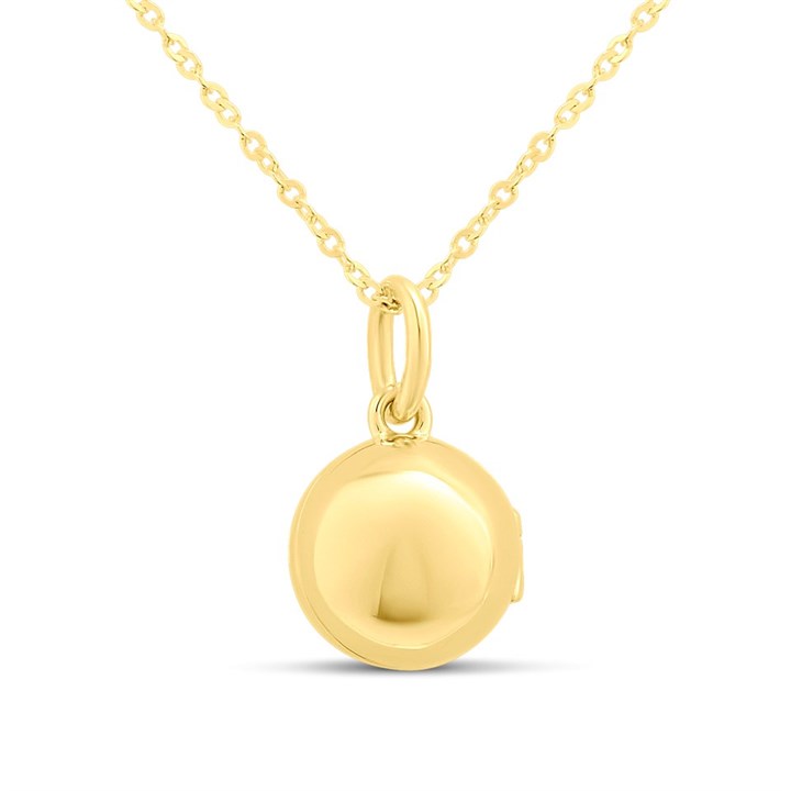 9ct Gold Round Ball Locket And Chain - R7201
