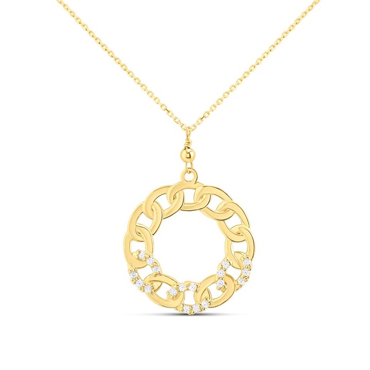 9ct Gold CZ Circle Necklace - R8702