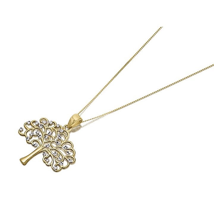 9ct Gold Two Colour Tree Of Life Necklace - R8758