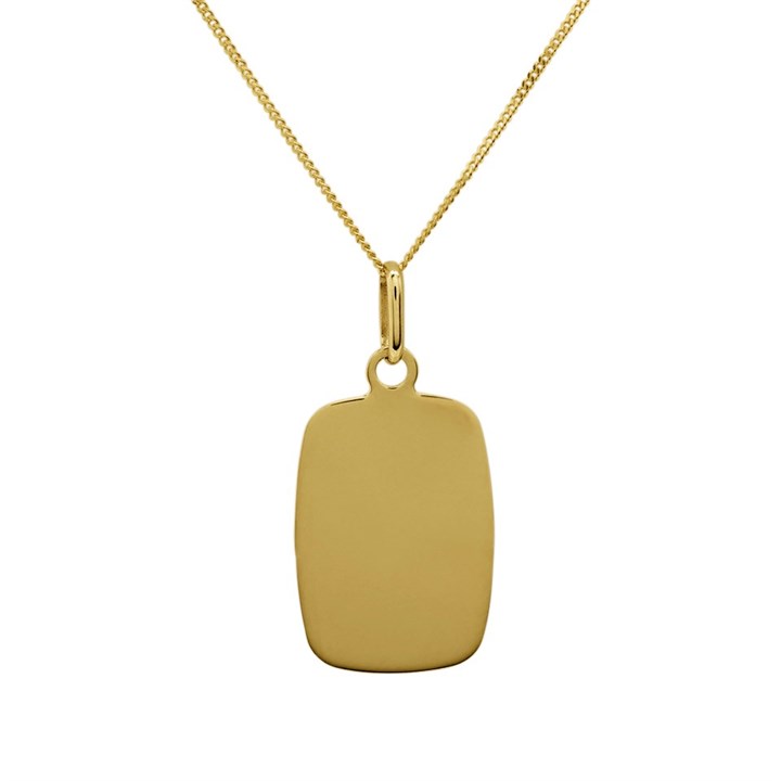 9ct Gold Rectangle Edged Necklace - R8783