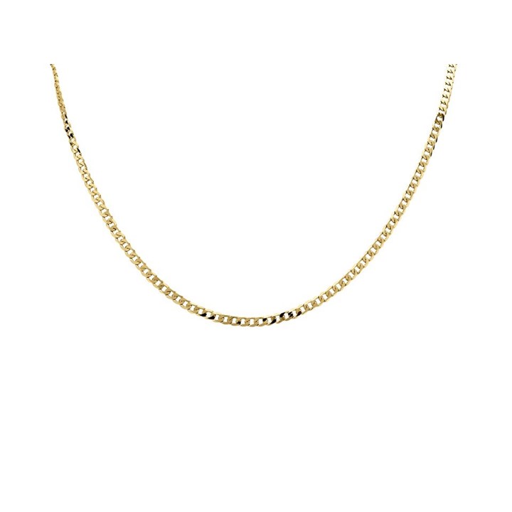 9ct Gold 2.8mm Wide Diamond Cut Solid Curb Chain - 22in - R9010