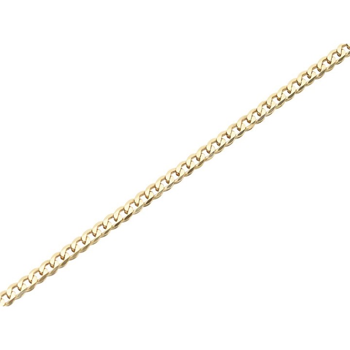 9ct Gold 2.8mm Wide Diamond Cut Solid Curb Chain - 24in - R9011