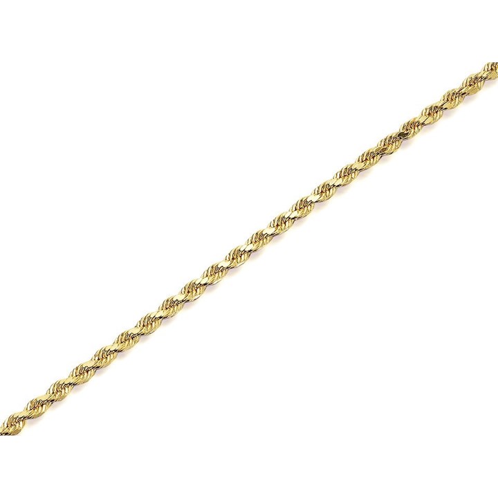 9ct Gold 2mm Wide Hollow Rope Chain - 18in - R9212