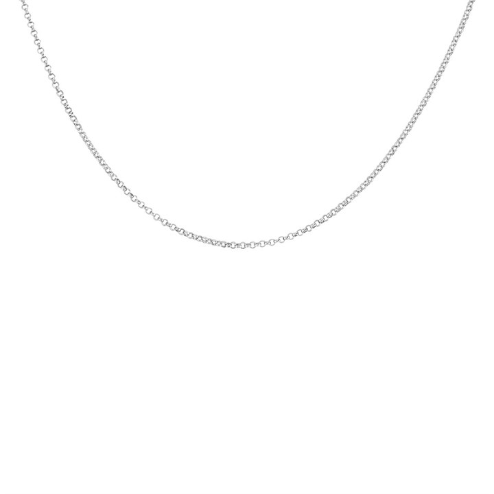 9ct White Gold 1.2mm Wide Round Belcher Chain - 18in - R9311