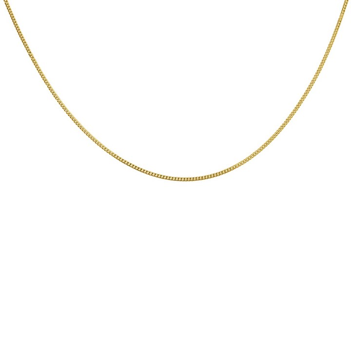 9ct Gold 1mm Wide Diamond Cut Curb Chain - 20in - R9442