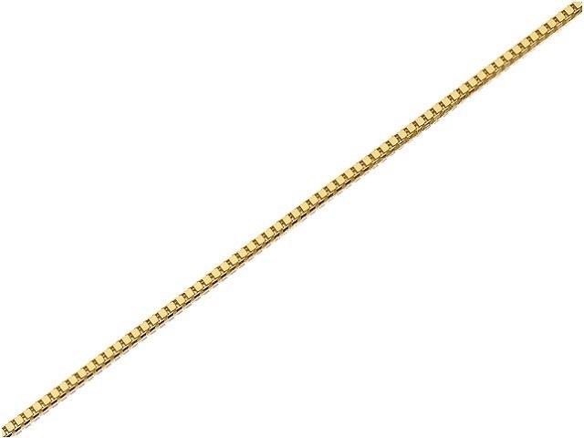 9ct Gold 0.5mm Wide Fine Venetian Solid Box Chain - 20in - R9466
