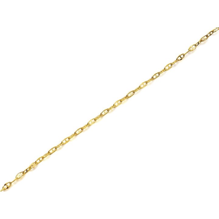 9ct Gold 1mm Wide Hollow Anchor Chain - 16in - R9481