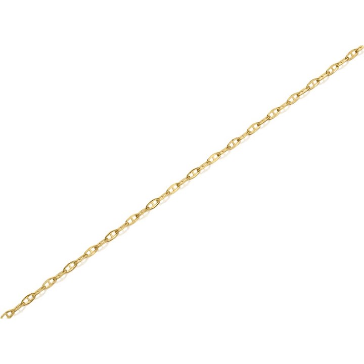 9ct Gold 1mm Wide Hollow Anchor Chain - 18in - R9482