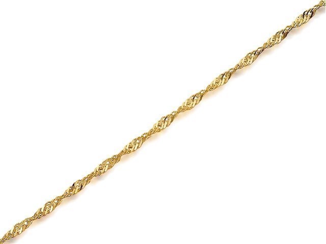 9ct Gold 2mm Wide Solid Singapore Chain - 16in - R9487