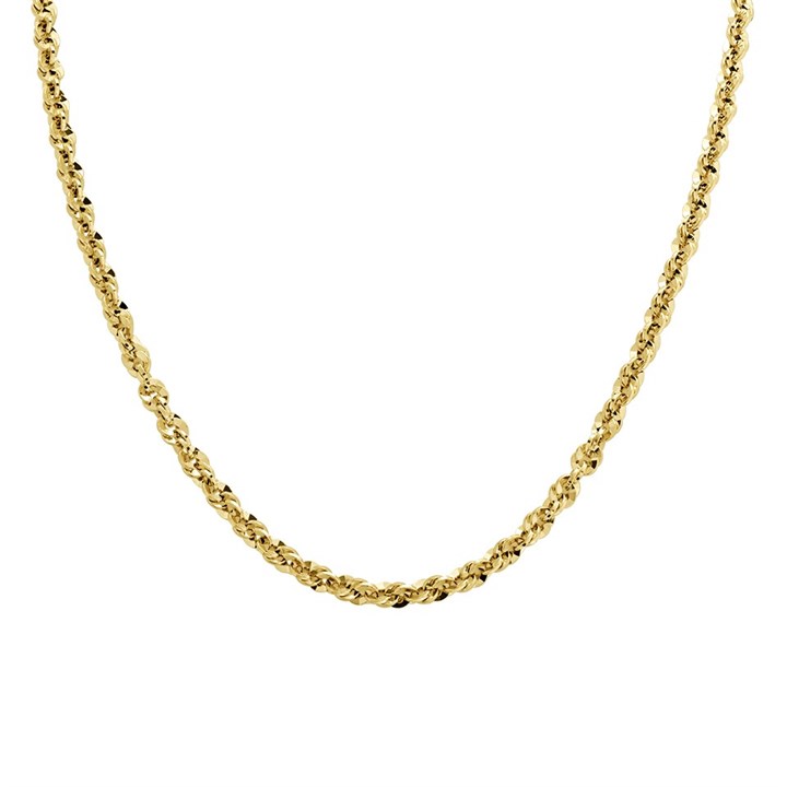 9ct Gold Sparkling Link Chain - 18in - R9541