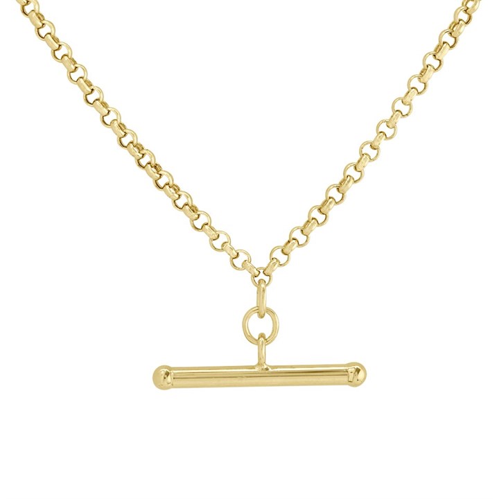 9ct Gold Belcher T-Bar Necklace - R9544