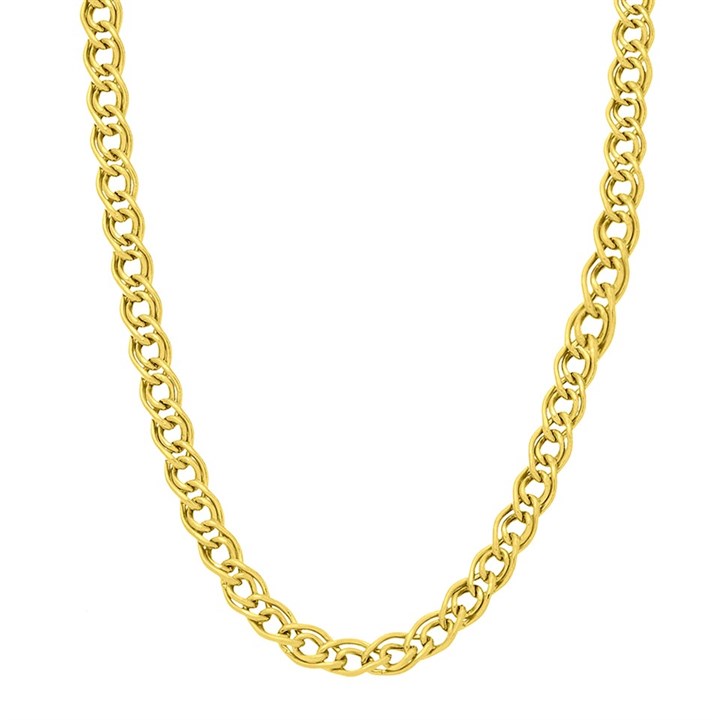 9ct Gold Double Curb Chain - 18in - R9550