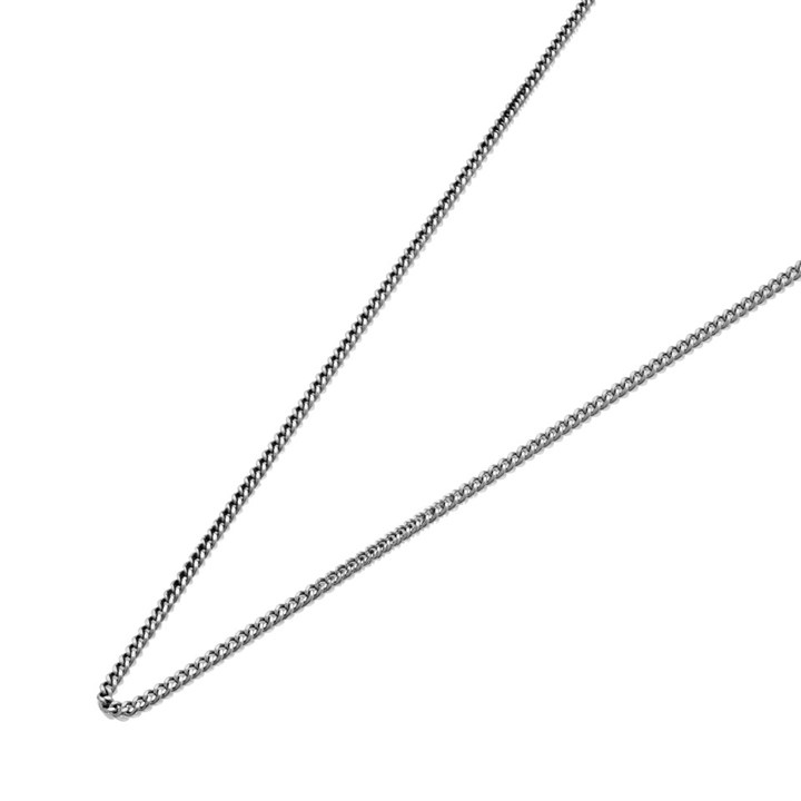 9ct White Gold 1mm Wide Diamond Cut Curb Chain - 18in - R9613