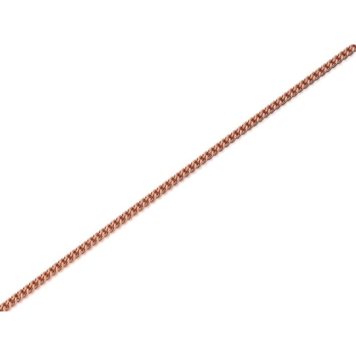 9ct Rose Gold Fine Solid Curb Chain - 18in - R9626