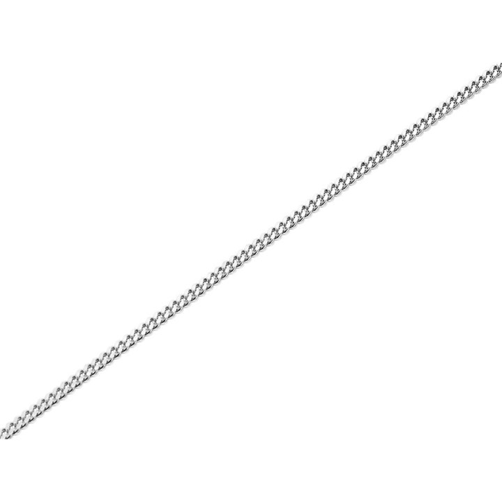 9ct White Gold 1mm Wide Solid Curb Chain - 24in - R9664