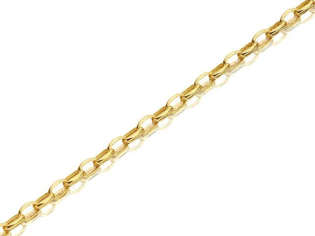 9ct Gold 2mm Wide Oval Hollow Belcher Chain - 18in - R9805