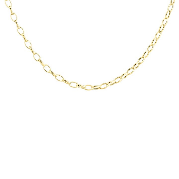 9ct Gold 3mm Wide Hollow Belcher Chain - 18in - R9833