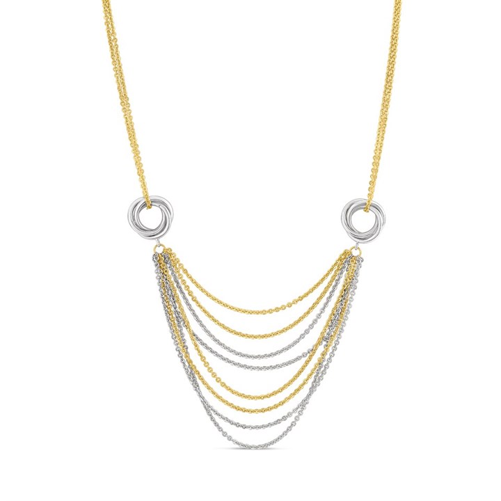 Bonded Silver And 9ct Gold Multi Strand Necklace - R9936