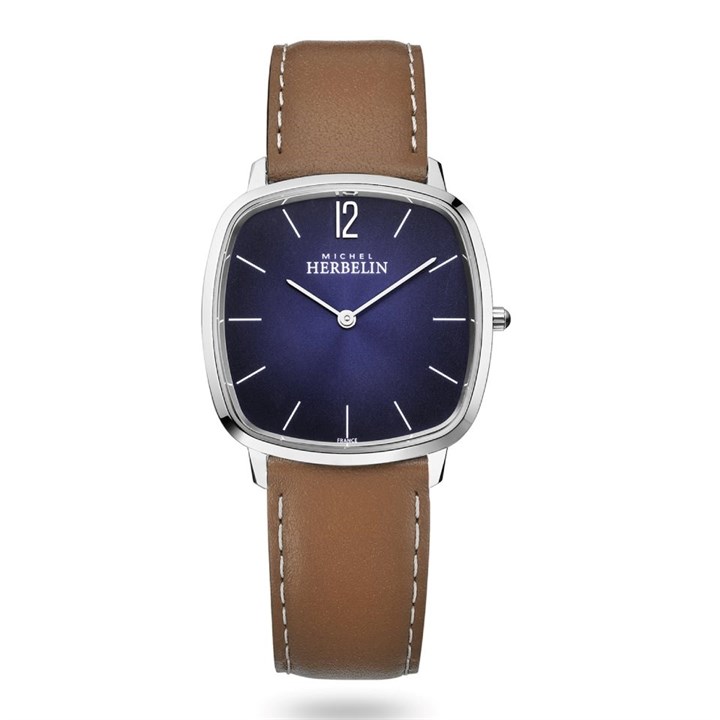 Herbelin 16905-15GO City  Blue Dial Brown Leather Strap Watch - W03137