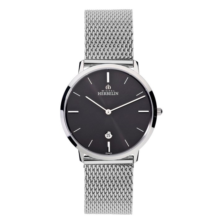 Herbelin 19515-14B City  Black Dial Mesh Bracelet Watch - W03138