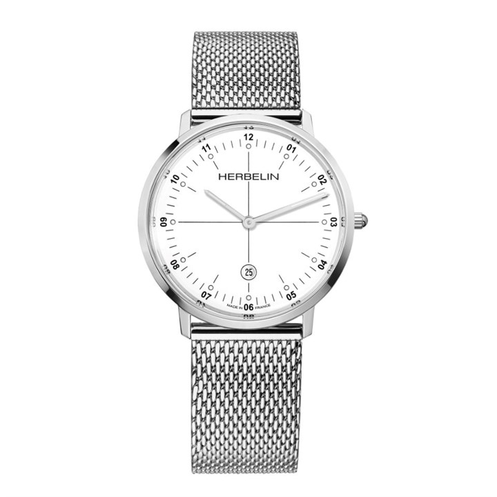 Herbelin 19515-12B City  White Dial Mesh Bracelet Watch - W03139