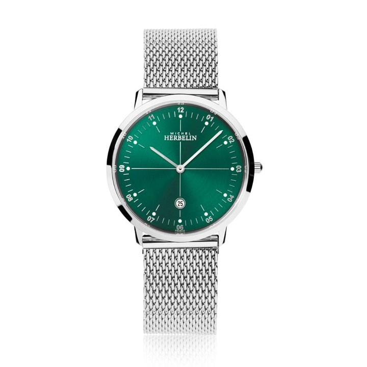 Herbelin 16915-16B City Green Dial Mesh Bracelet Watch - W03145