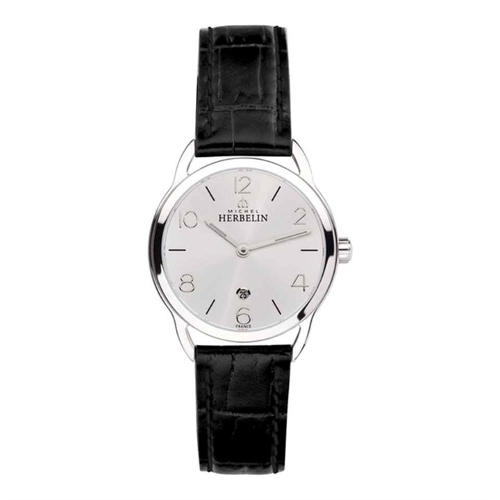 Herbelin 16977-12N Equinox Black Leather Strap Watch - W03148