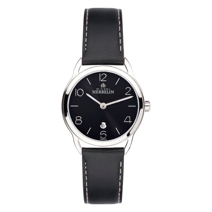 Herbelin 16977-14N Equinox Black Leather Strap Watch - W03149