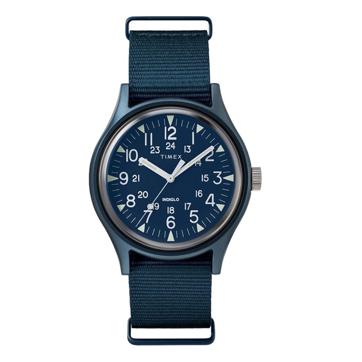 Timex TW2R37300 Military Indiglo Blue IP Fabric Strap Watch - W04212