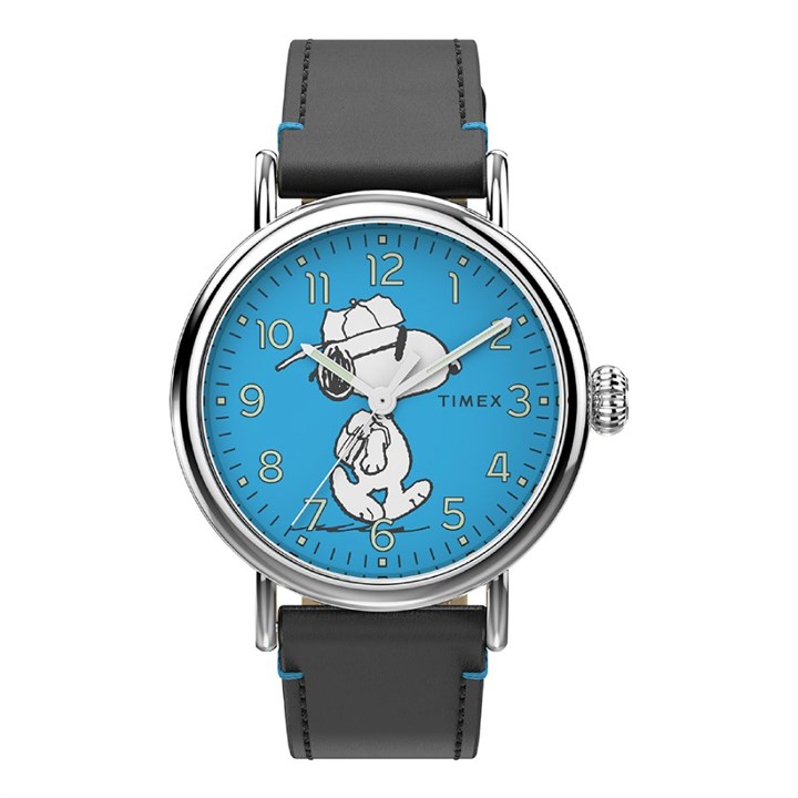 Timex TW2V60600 Peanuts Snoopy Black Leather Strap Watch - W04214