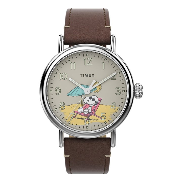 Timex TW2V61200 Peanuts Snoopy Brown Leather Strap Watch - W04215