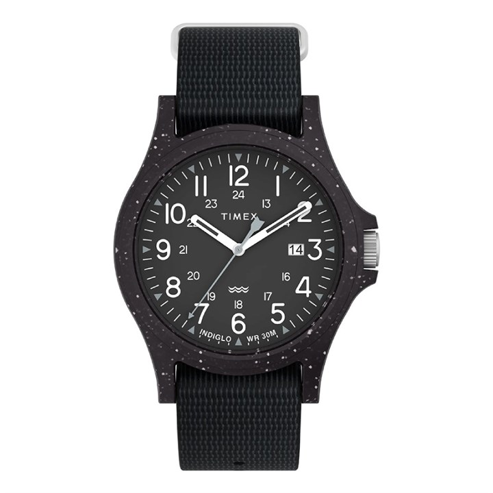 Timex TW2V81900 Trend Indiglo Black Recycled Fabric Strap Watch - W04219