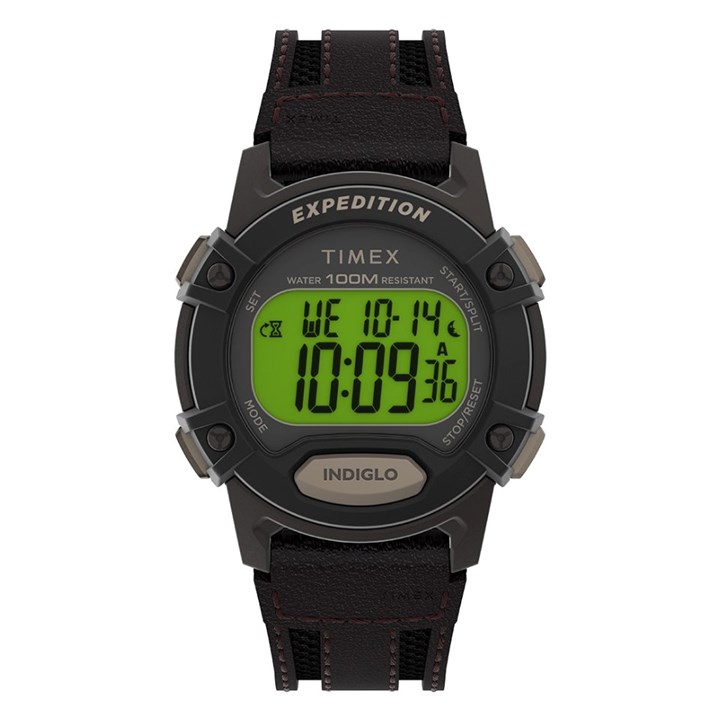 Timex TW4B24500 Expedition Chronograph Black Leather Strap Watch - W04229