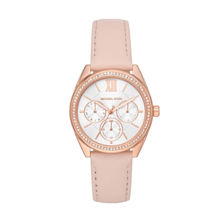 Michael Kors MK7316 Rose Tone Chronograph Pink Strap Watch - W08128