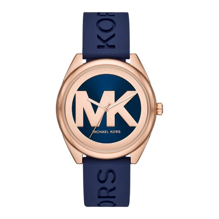 Michael Kors MK7140 Rose Tone Blue silicone Strap Watch - W08135