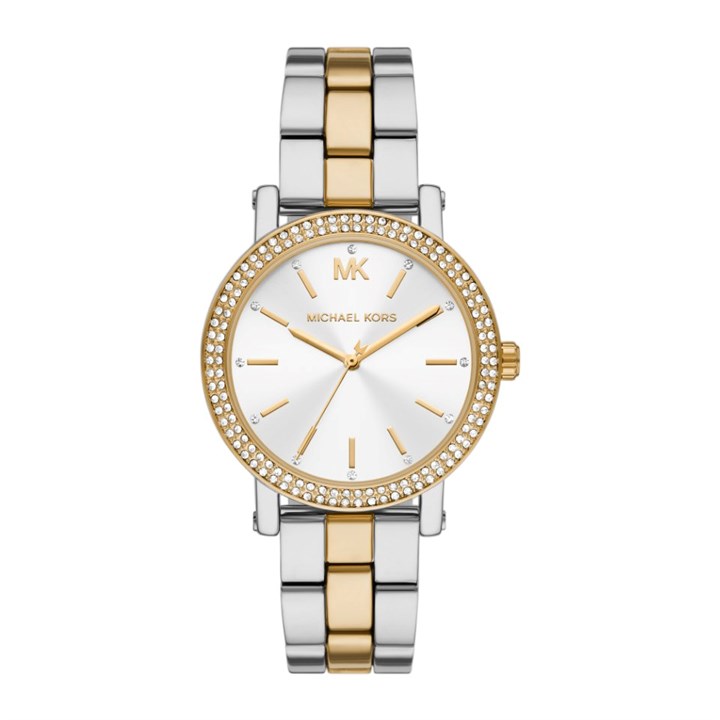 Michael Kors MK7550 Corey Two Tone Stone Set Bracelet Watch - W08214