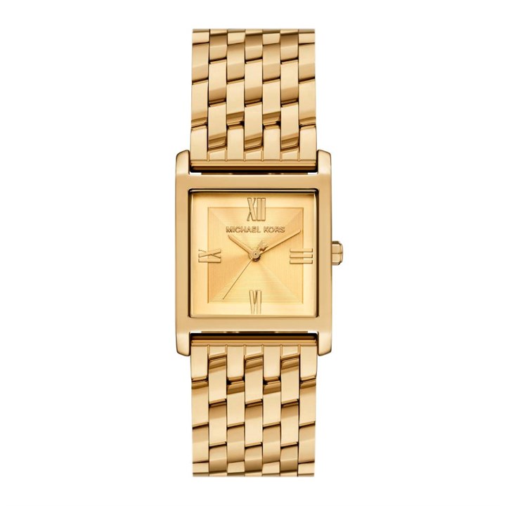 Michael Kors MK4934 Petite Georgie Gold Tone Square Case Bracelet Watch - W08243